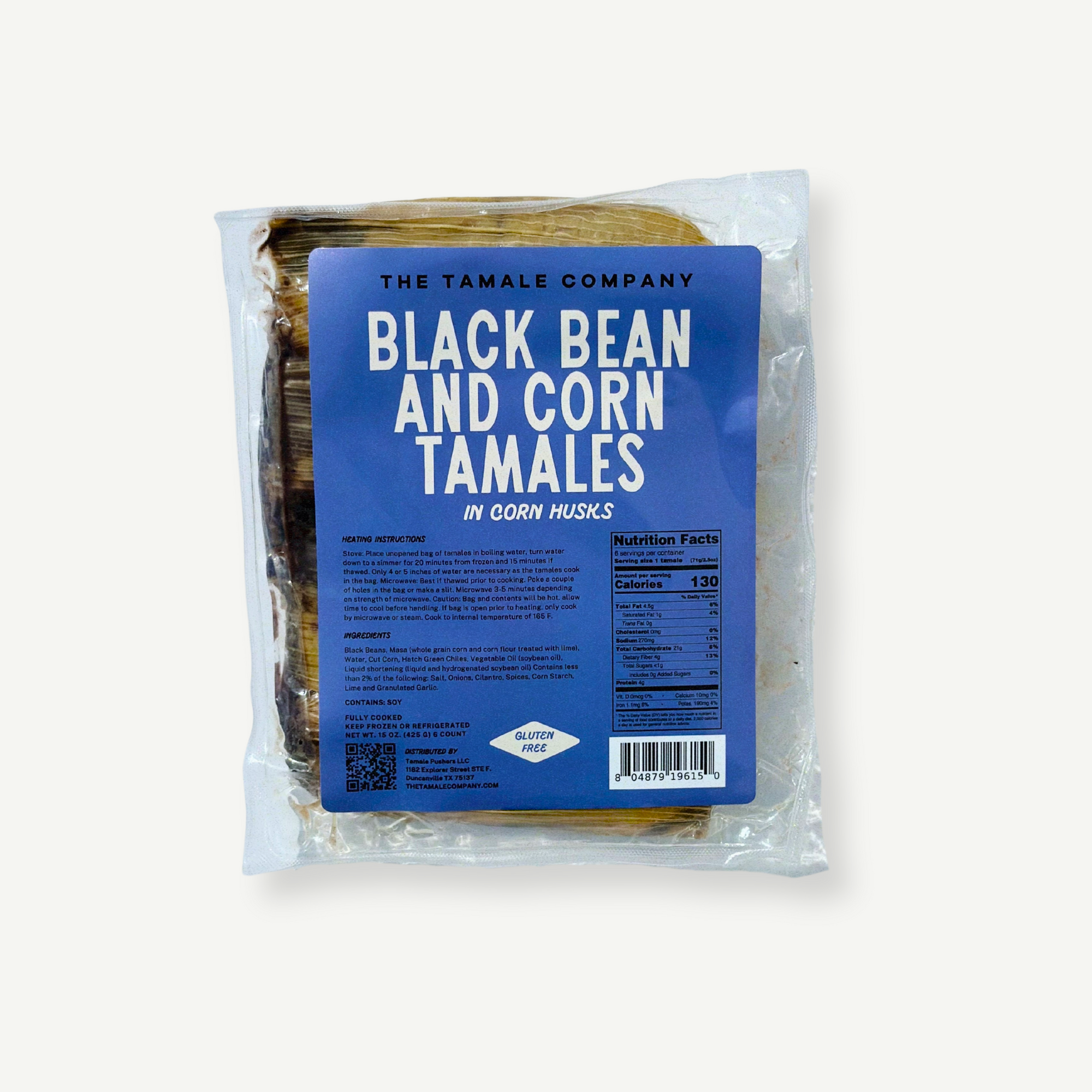 Dozen Black Bean and Corn Tamales (Vegan)